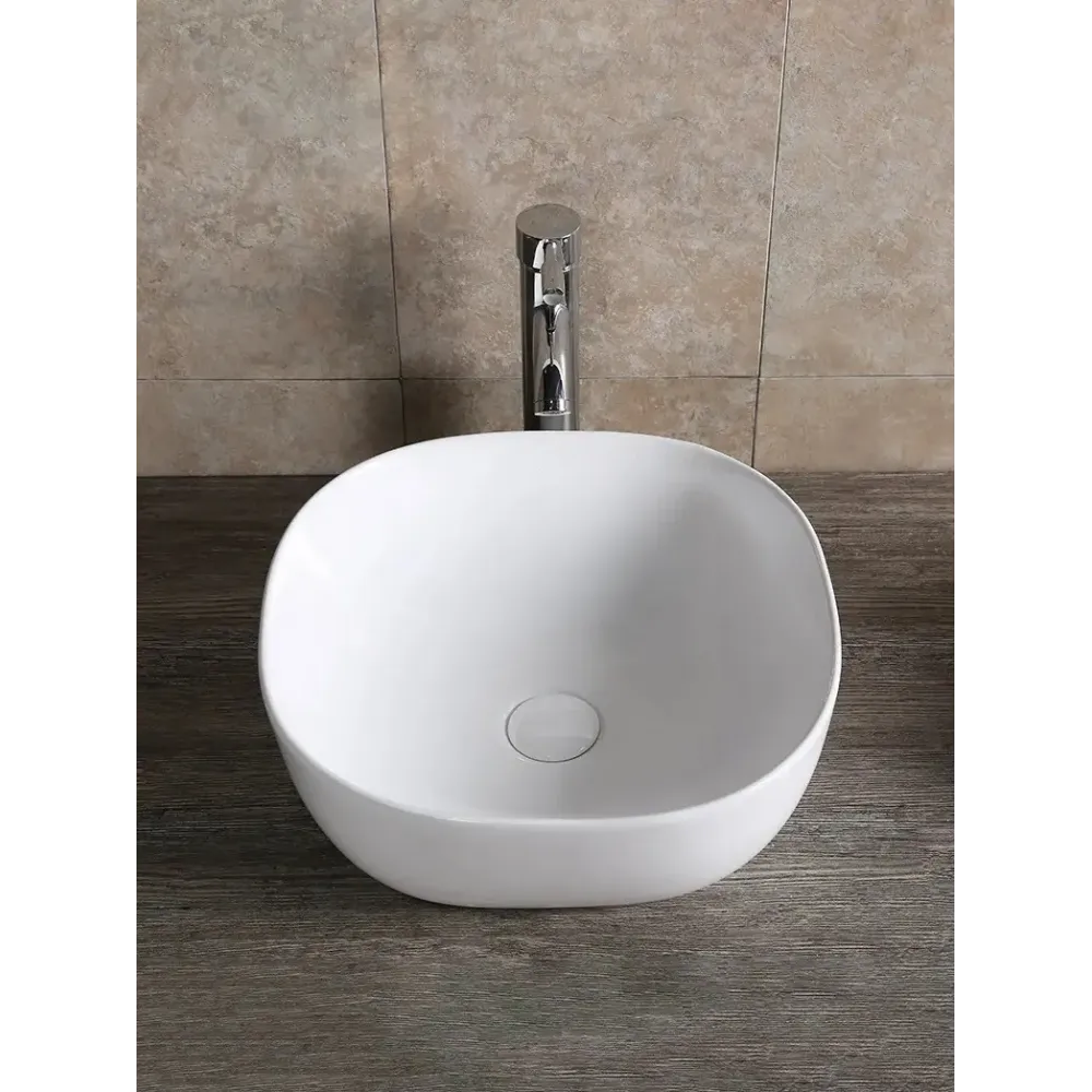 Раковина CR0077 накладная, белая, квадратная 410х410х145 Ceruttispa