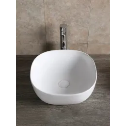 Раковина CR0077 накладная, белая, квадратная 410х410х145 Ceruttispa