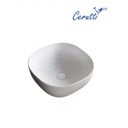 Раковина CR0077 накладная, белая, квадратная 410х410х145 Ceruttispa