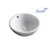 Раковина CR1001 накладная, белая, круглая, с переливом 450х450х170 Ceruttispa