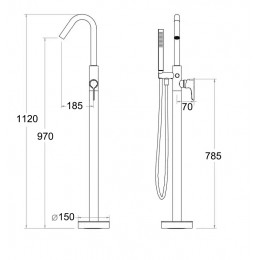 Смеситель SELLA B для отдельностоящей ванны, цвет черный, латунь BOCH MANN BM9635
