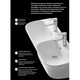 Раковина Double BRENTA (750х400х300) двойная подвесная Ceruttispa