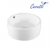 Раковина CR7022 накладная, белая, круглая, с переливом 420х420х170 Ceruttispa
