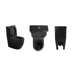 Унитаз ORLTER MB напольный, безободковый, черный матовый Ceruttispa CT9866 (605х370х800)