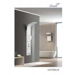 Панель VICTORIA W душевая из нержавеющей стали с форсунками Ceruttispa CT9979, цвет белый