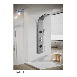 Панель TWIN BS душевая из нержавеющей стали с форсунками Ceruttispa CT9986, цвет хром
