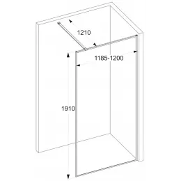 Душевое ограждение Ceruttispa СТРИП (STRIP) T120 (120x190)