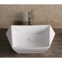 Раковина накладная Ceruttispa CR7065 (600х410х155) белая, асимметричная