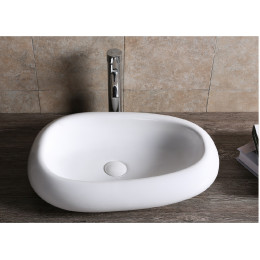 Раковина накладная Ceruttispa, CR7041B (600х400х150) белая, асимметричная