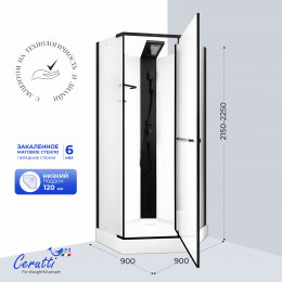 Душевая кабина Ceruttispa ЧИКА (CHIKA) 901BF (90x90x215-225)