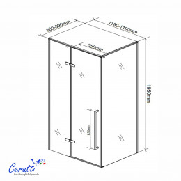Душевое ограждение Ceruttispa C1AF L (120x90x195)