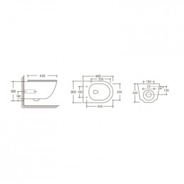 Унитаз подвесной Ceruttispa ОРЛТЕР (ORLTER) Aria MBF CT10017 безободковый (485х360х360) черный матовый
