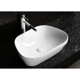 Раковина накладная Ceruttispa CR0023 (570х390х150) белая, трапеция