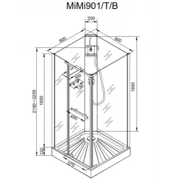 Душевая кабина Ceruttispa МИМИ (MIMI) 90T (90x90x215-225)
