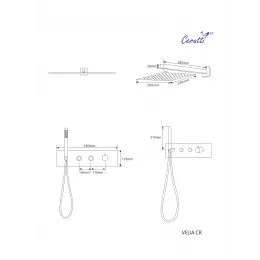 Панель VELIA CR  душевая встраиваемая из нержавеющей стали Ceruttispa CT10398, цвет хром