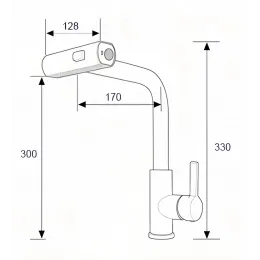 Смеситель SOPHIA GR из нержавеющей стали  для кухни BOCH MANN, цвет CЕРЫЙ