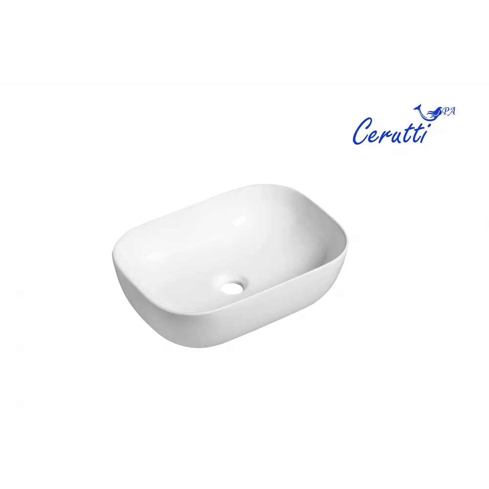 Раковина CR0078B накладная, белая, прямоугольная 460х330х135 Ceruttispa