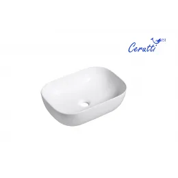 Раковина CR0078B накладная, белая, прямоугольная 460х330х135 Ceruttispa