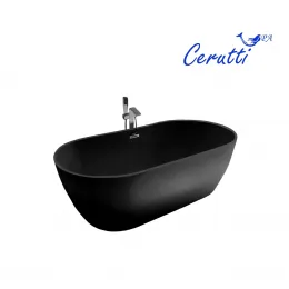 Ванна SKYE170MB акриловая (1700x750x600) отдельностоящая, черная матовая, со сливом-переливом Ceruttispa