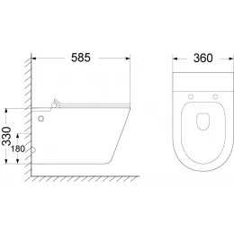 Унитаз ARGENTERA  Aria Pulse подвесной с функцией импульсного смыва, БЕЗ РАМЫ (585х360х330) Ceruttispa CT10590