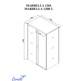 Душевое ограждение Ceruttispa МАРБЕЛЛА (MARBELLA) 120 L (80x120x190)