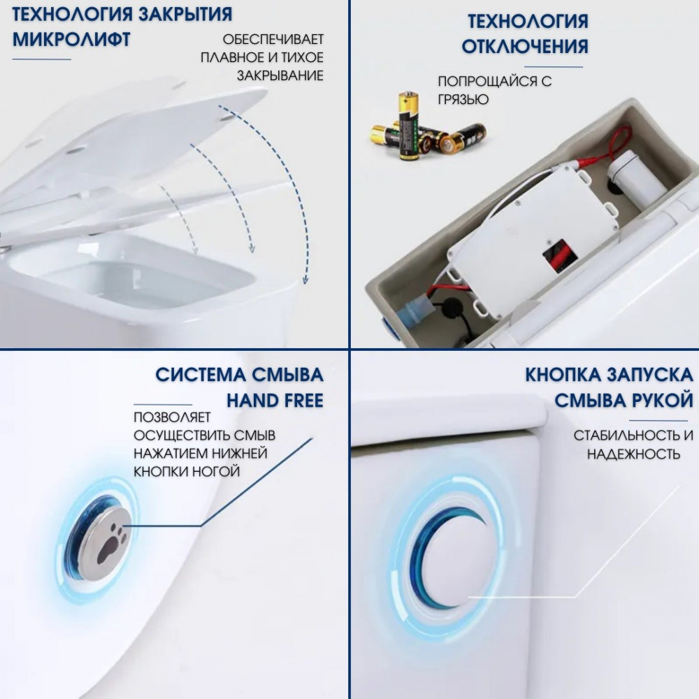 Унитаз ARGENTERA Pulse приставной с функцией импульсного смыва Ceruttispa CT7267 (575x360x410)