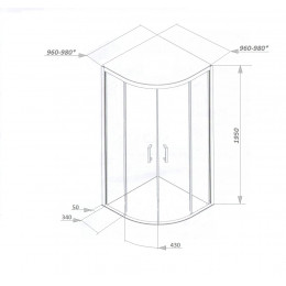 Ограждение VIVA100B  душевое Ceruttispa без поддона (100x100x195)