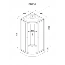 Кабина EB931 душевая PARLY (90х90х210)