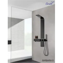 Душевая панель Ceruttispa БАРБАРИЯ (BARBARIA) B CT9657 из нержавеющей стали, цвет черный