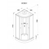 Кабина EC831 душевая PARLY (80х80х210)