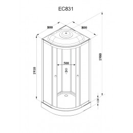 Кабина EC831 душевая PARLY (80х80х210)