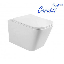 Унитаз MAIELLA Aria MW  ТЕРМООБЖИГ (не плёнка) подвесной безободковый белый матовый Ceruttispa CT9164 (500х350х320)