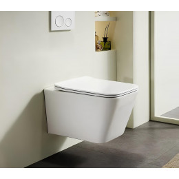 Унитаз MAIELLA Aria MW  ТЕРМООБЖИГ (не плёнка) подвесной безободковый белый матовый Ceruttispa CT9164 (500х350х320)