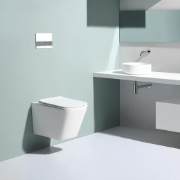 Унитаз MAIELLA Aria MW  ТЕРМООБЖИГ (не плёнка) подвесной безободковый белый матовый Ceruttispa CT9164 (500х350х320)