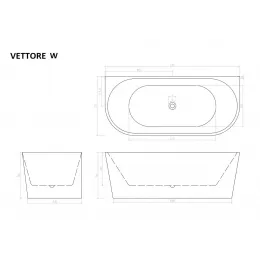 Ванна VETTORE W акриловая приставная Ceruttispa (1700x750x560)