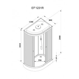 Кабина EF1231R душевая PARLY (120х80х210)