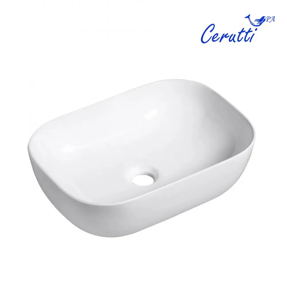 Раковина CR0078 накладная, белая, прямоугольная 505х400х140 Ceruttispa