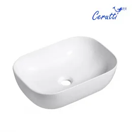 Раковина CR0078 накладная, белая, прямоугольная 505х400х140 Ceruttispa