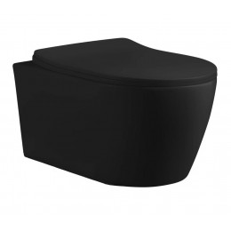 Унитаз подвесной Ceruttispa СЕЛЛА (SELLA) Aria MBF CT10016 безободковый (485х360х360) черный матовый