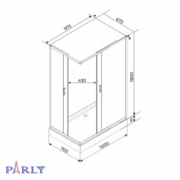 Душевой уголок с поддоном PARLY QZ71S N (70х100х195)