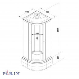 Душевая кабина PARLY ECM921 (90х90х215)