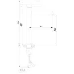 Смеситель STELLA B для раковины, BOCH MANN BM9130 ЧЕРНЫЙ матовый