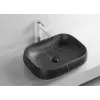 Раковина CR0086 MMB1 накладная, мрамор матовый черный, прямоугольная 565х400х145 Ceruttispa