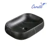 Раковина CR0086 MMB1 накладная, мрамор матовый черный, прямоугольная 565х400х145 Ceruttispa