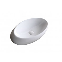 Раковина CR0058A накладная, белая, смещенный овал 480х300х140 Ceruttispa
