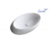 Раковина CR0058B накладная, белая, смещенный овал 580х370х140 Ceruttispa