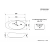 Раковина CR0058B накладная, белая, смещенный овал 580х370х140 Ceruttispa