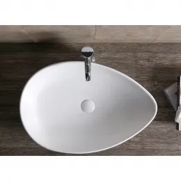 Раковина CR7030 накладная, белая, каплевидная, высокая 660х440х165 Ceruttispa