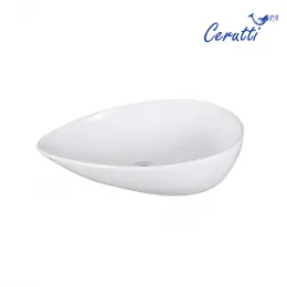 Раковина CR7030 накладная, белая, каплевидная, высокая 660х440х165 Ceruttispa
