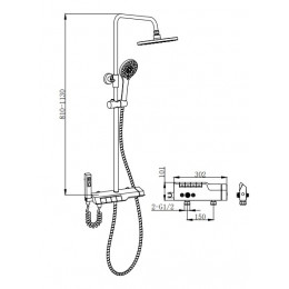 Душевая стойка с термостатом, VETTORRE B TS, BOCH MANN BM9651